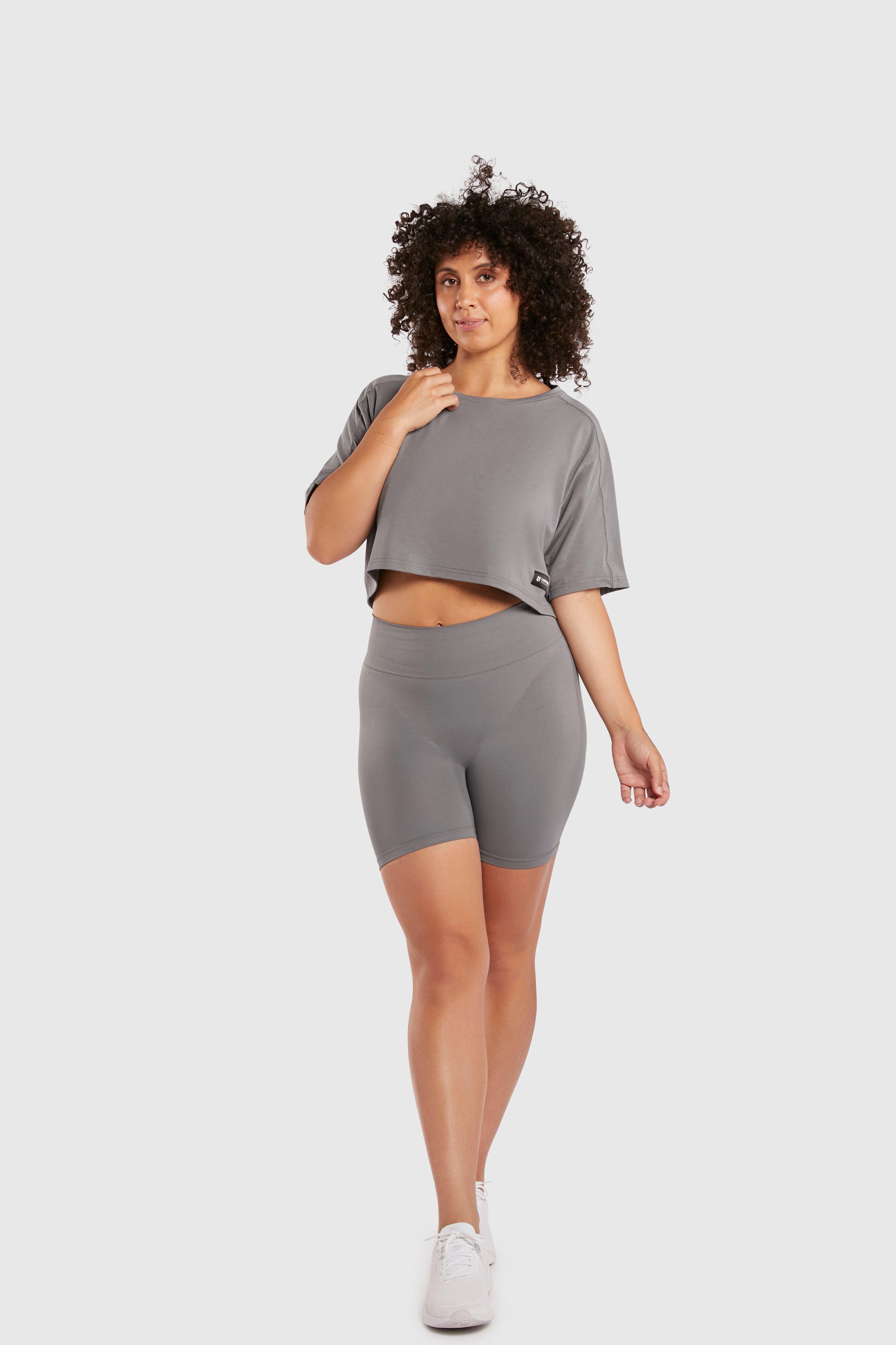 Women&#39;s Relaxed Crop Top - Poppy Seed Grey