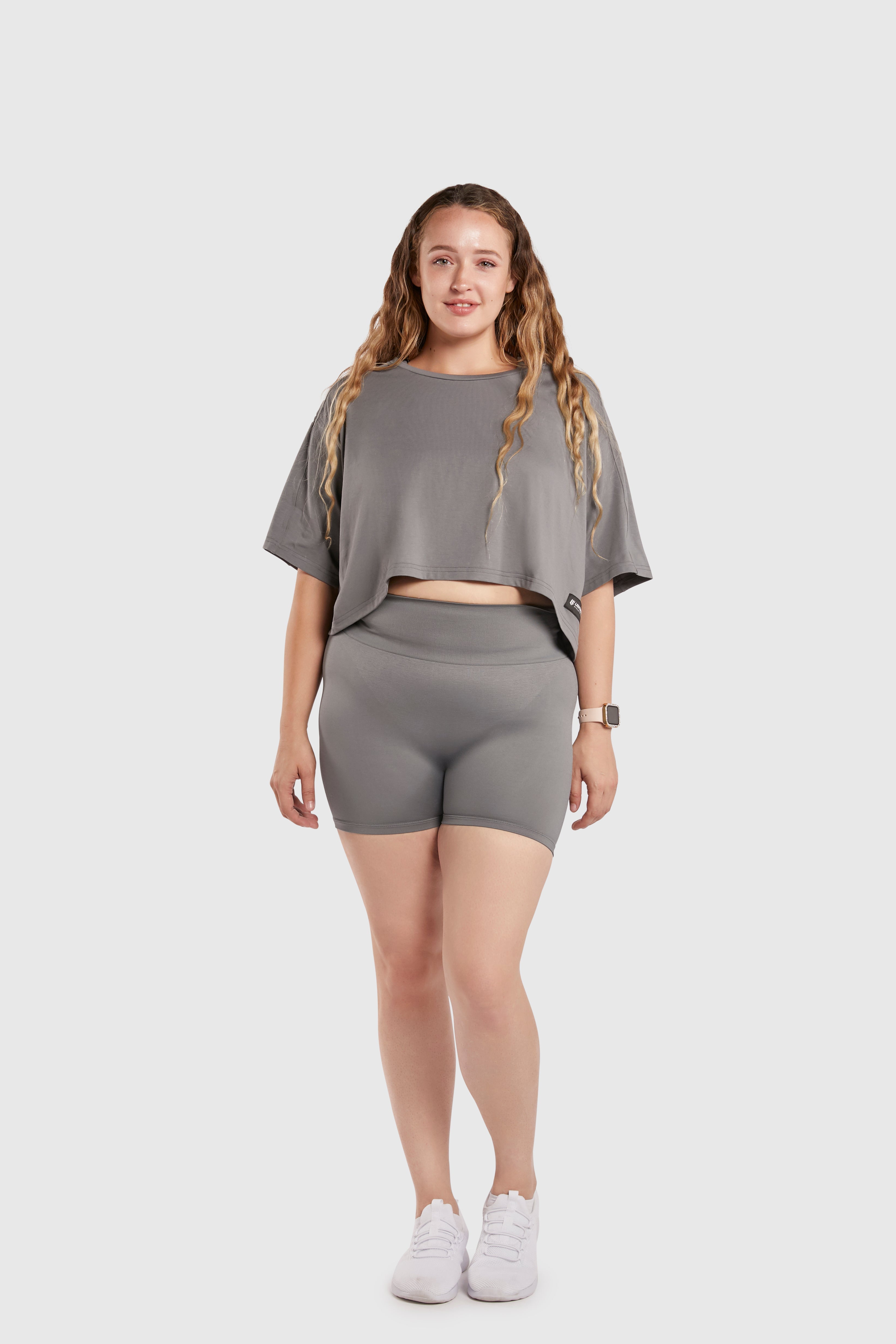 Women&#39;s Relaxed Crop Top - Poppy Seed Grey