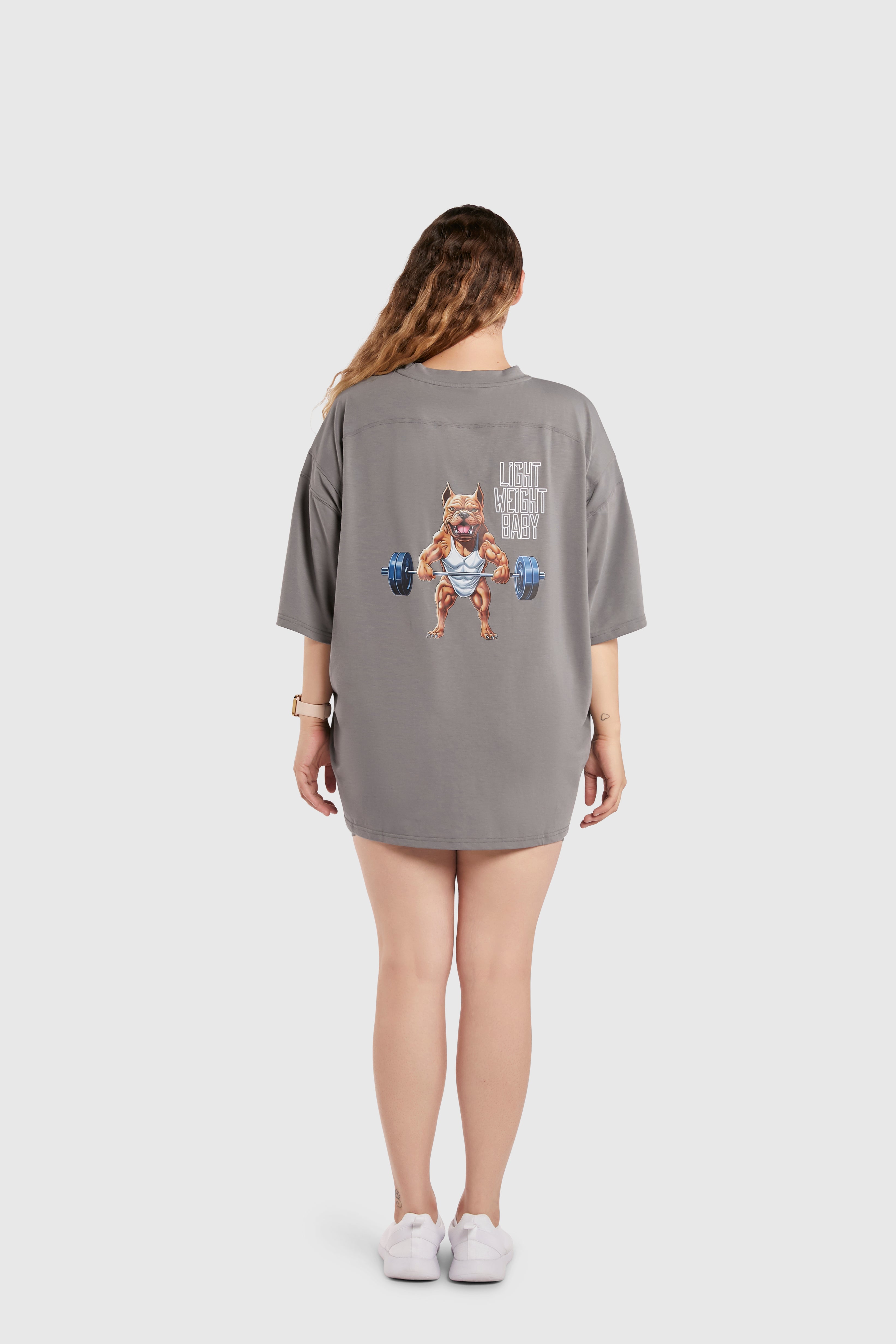 Graphic Oversized Tee - Light Weight Baby - Poppy Seed Grey