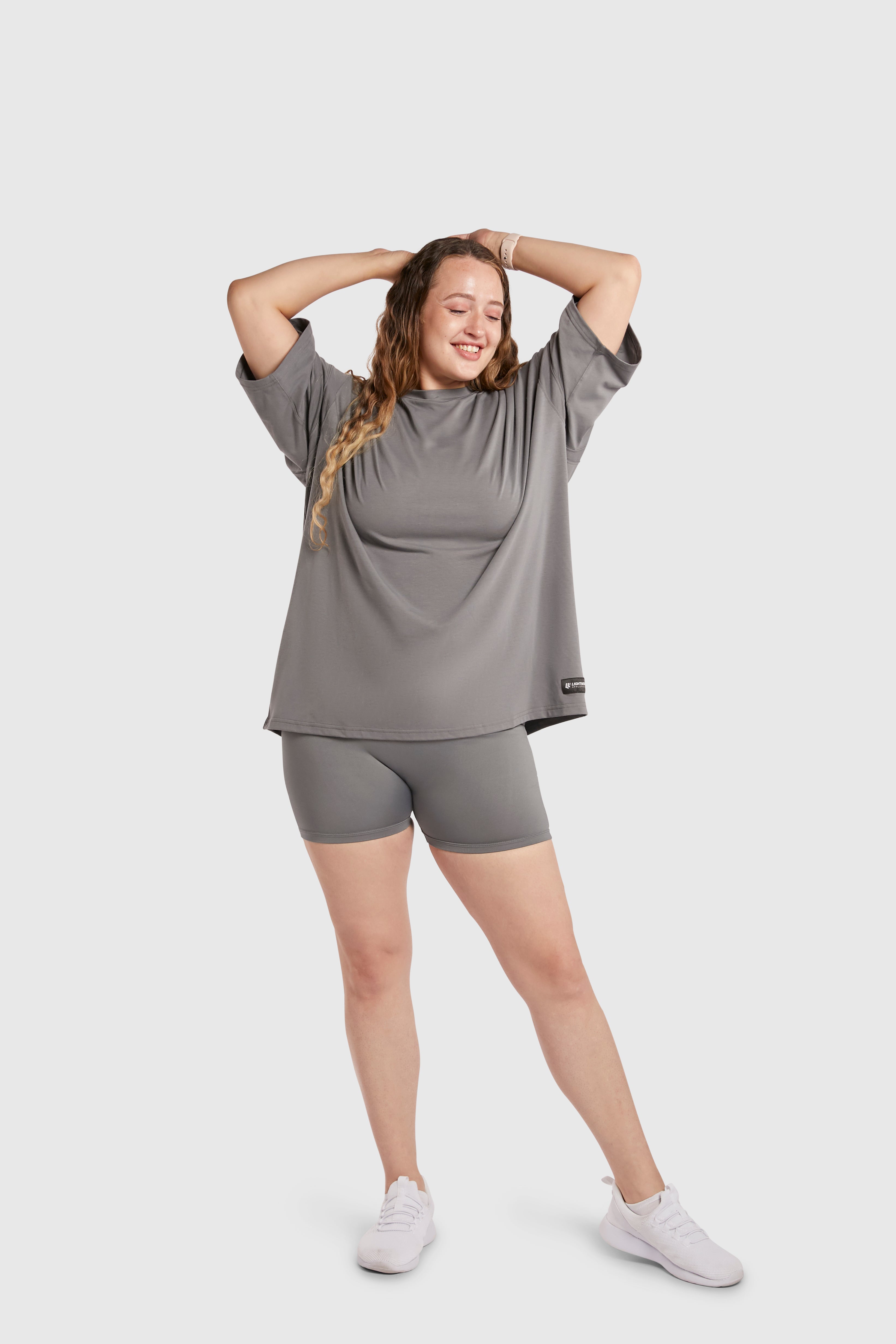 Graphic Oversized Tee - Light Weight Baby - Poppy Seed Grey