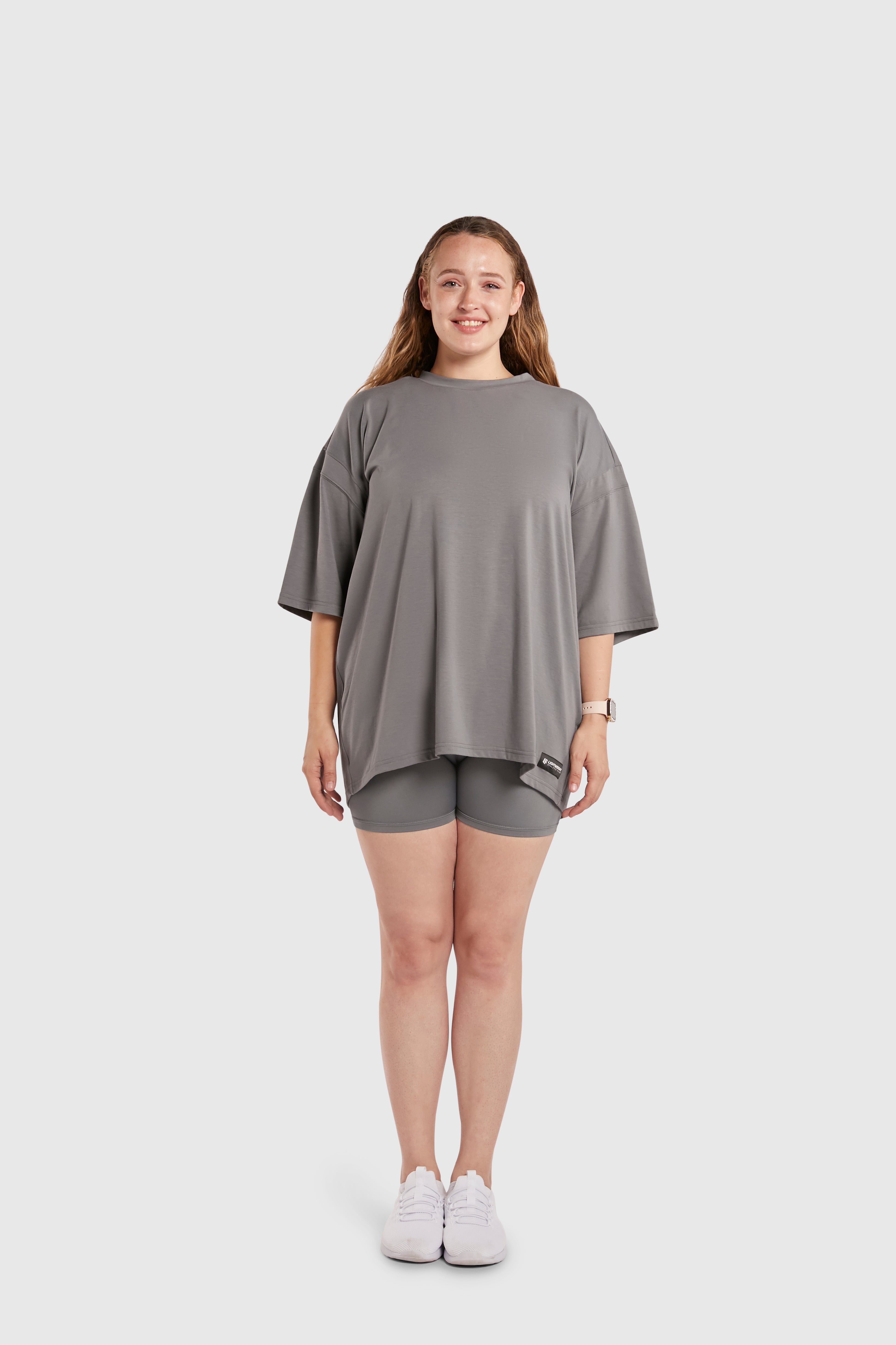 Graphic Oversized Tee - Light Weight Baby - Poppy Seed Grey