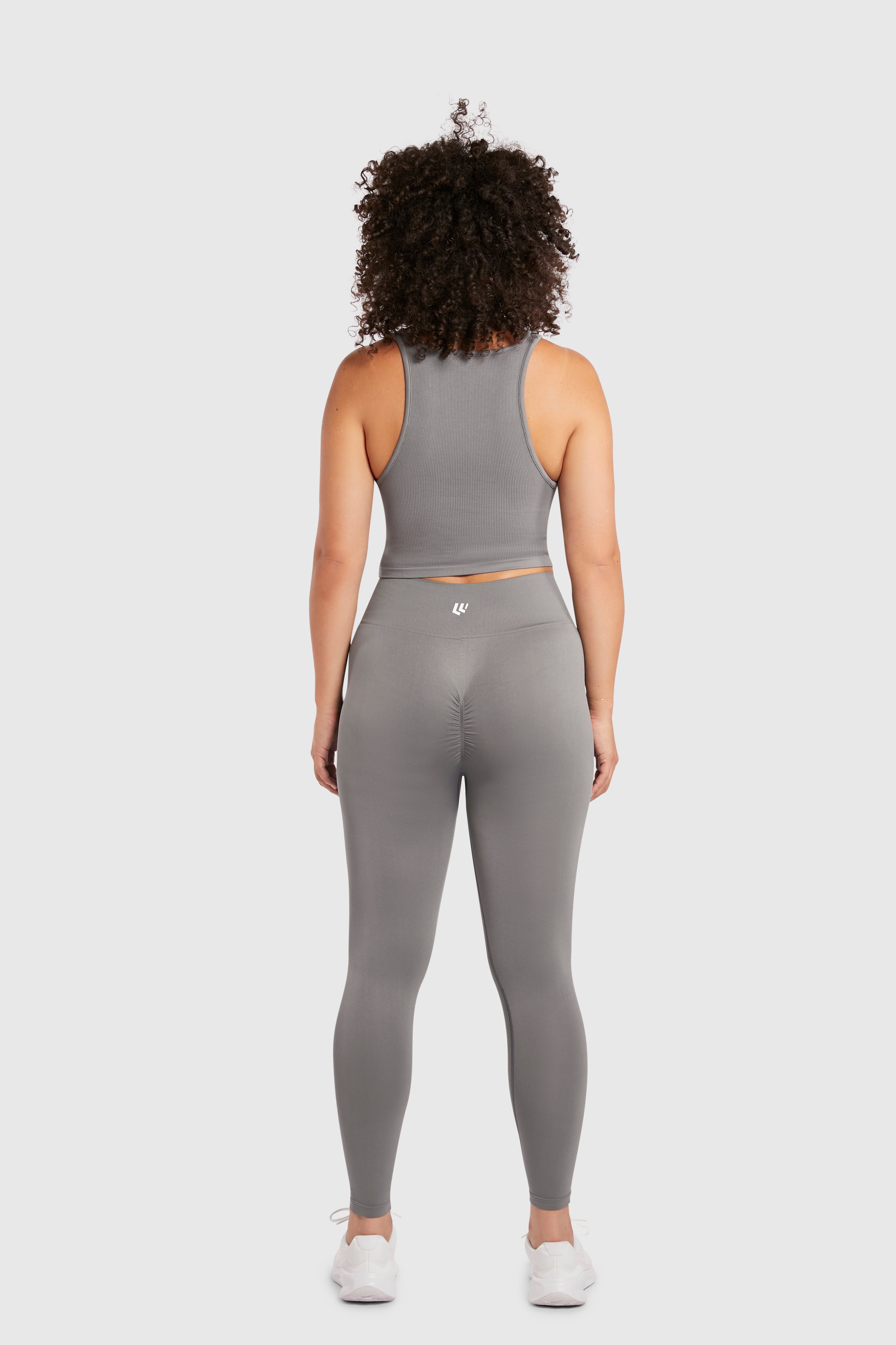 Women&#39;s Seamless Compression Crop Tank - Poppy Seed Grey