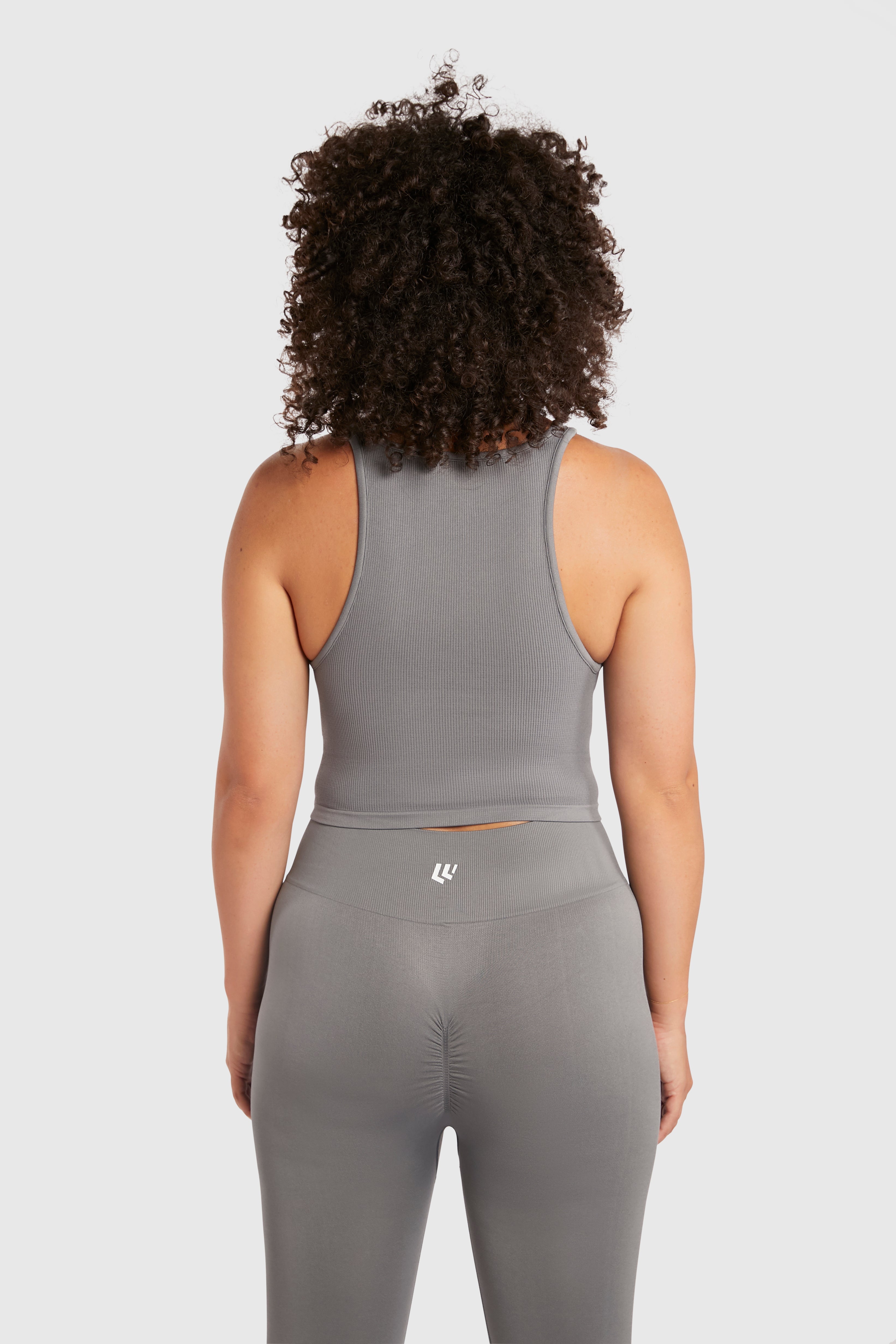 Women&#39;s Seamless Compression Crop Tank - Poppy Seed Grey