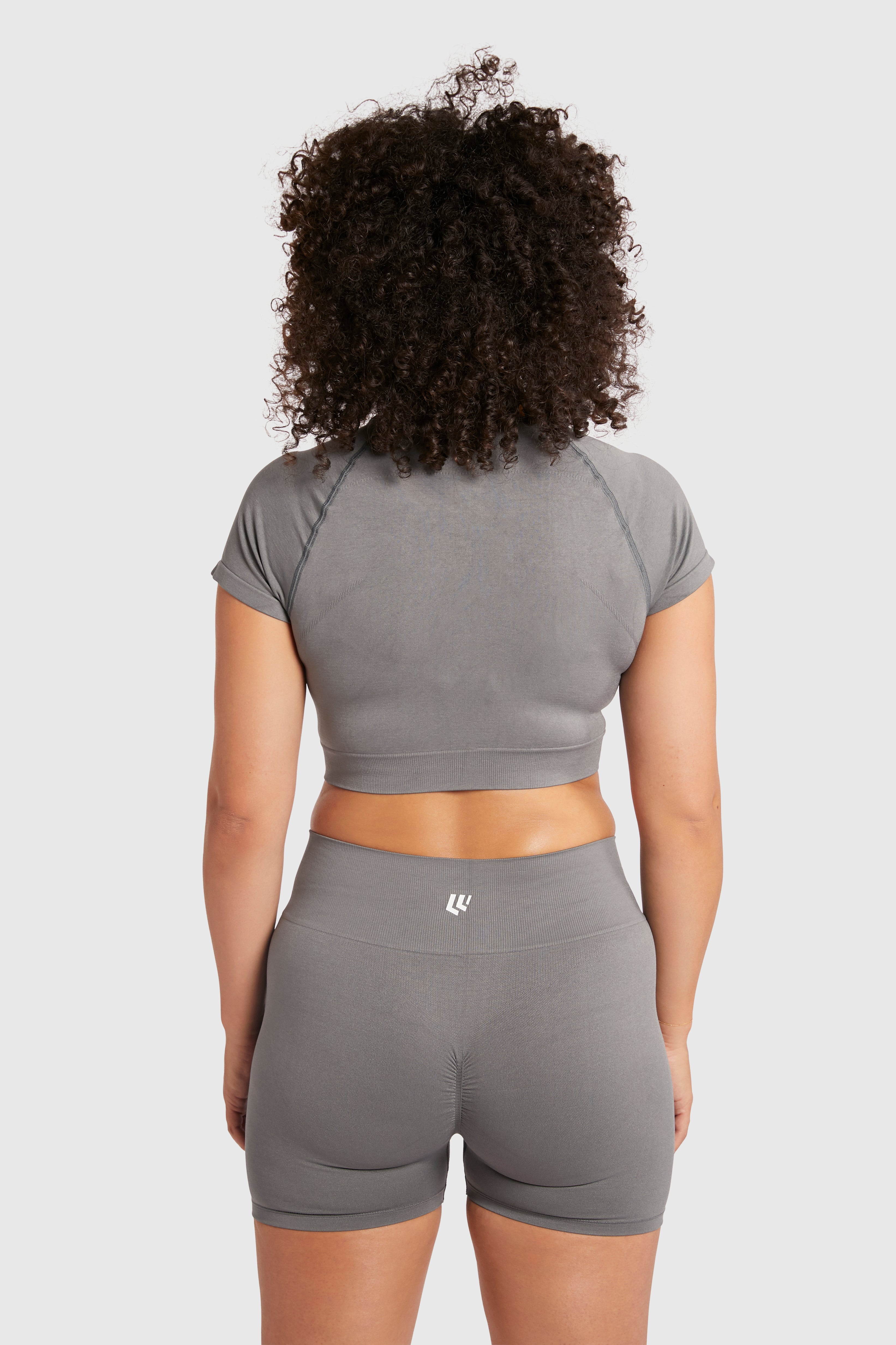 Women&#39;s Seamless Bike Shorts 4.5 inches - Poppy Seed Grey