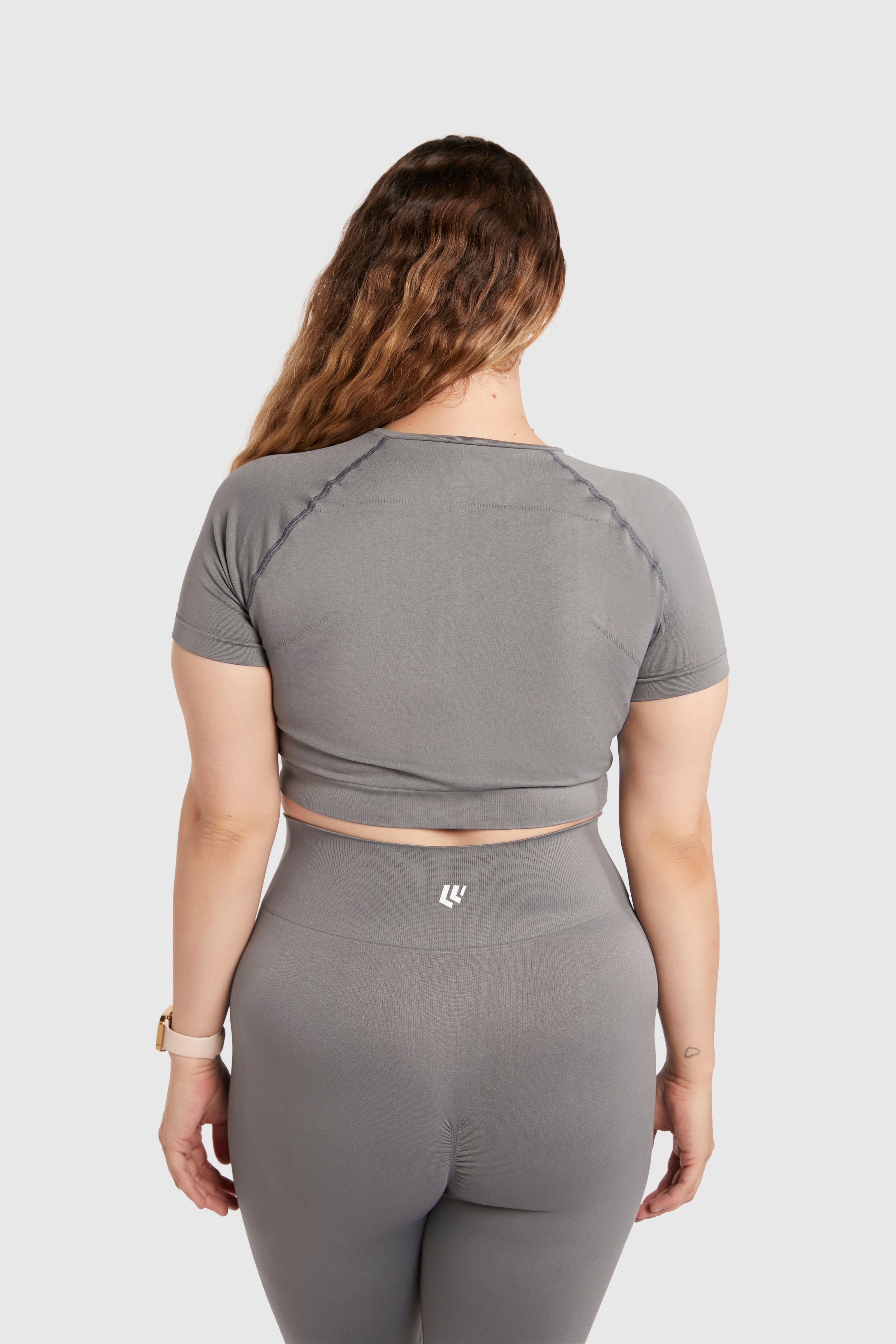 Women&#39;s High Wasted Seamless Leggings - Poppy Seed Grey