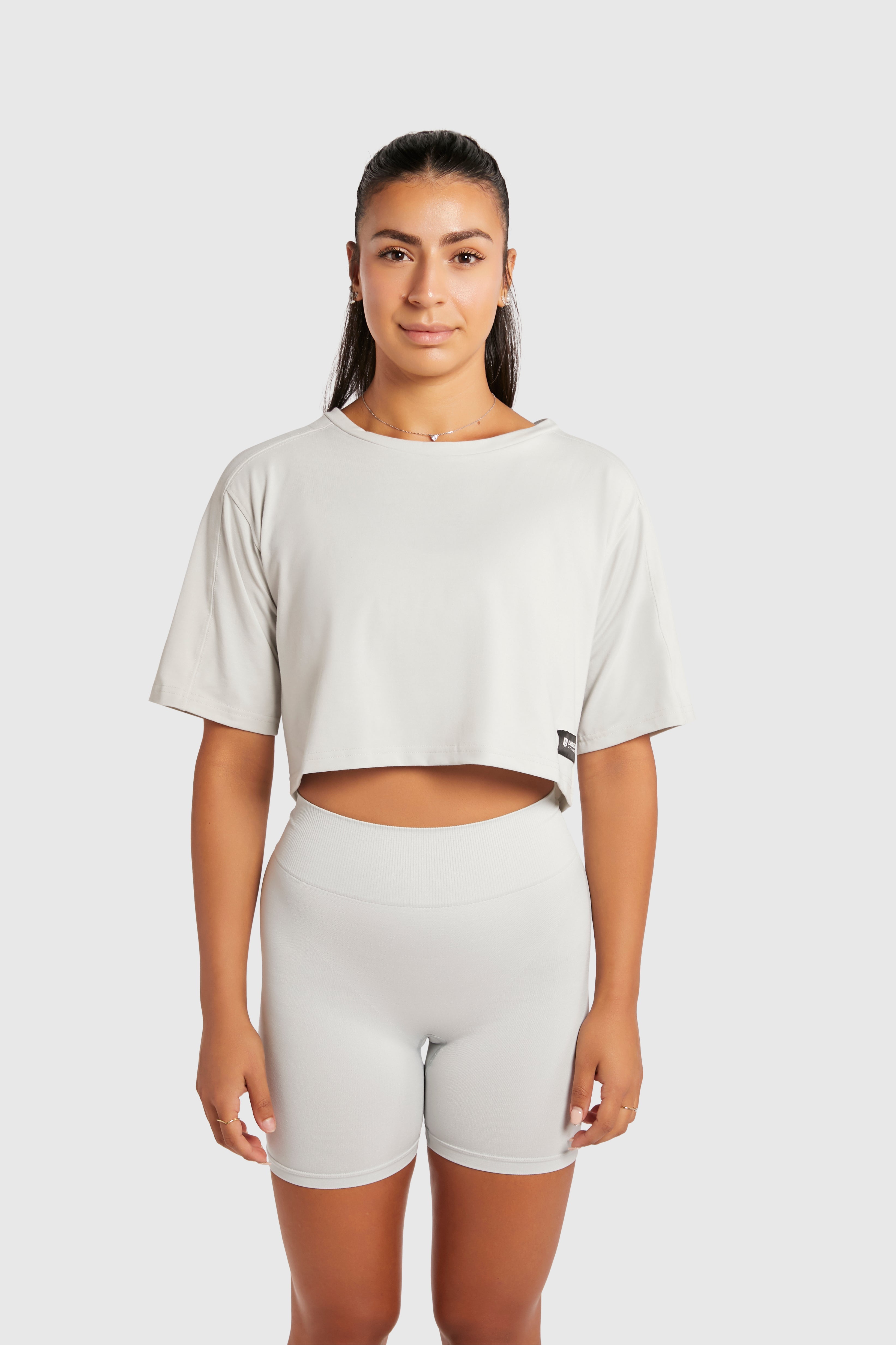 Women&#39;s Relaxed Crop Top - Glacier Grey