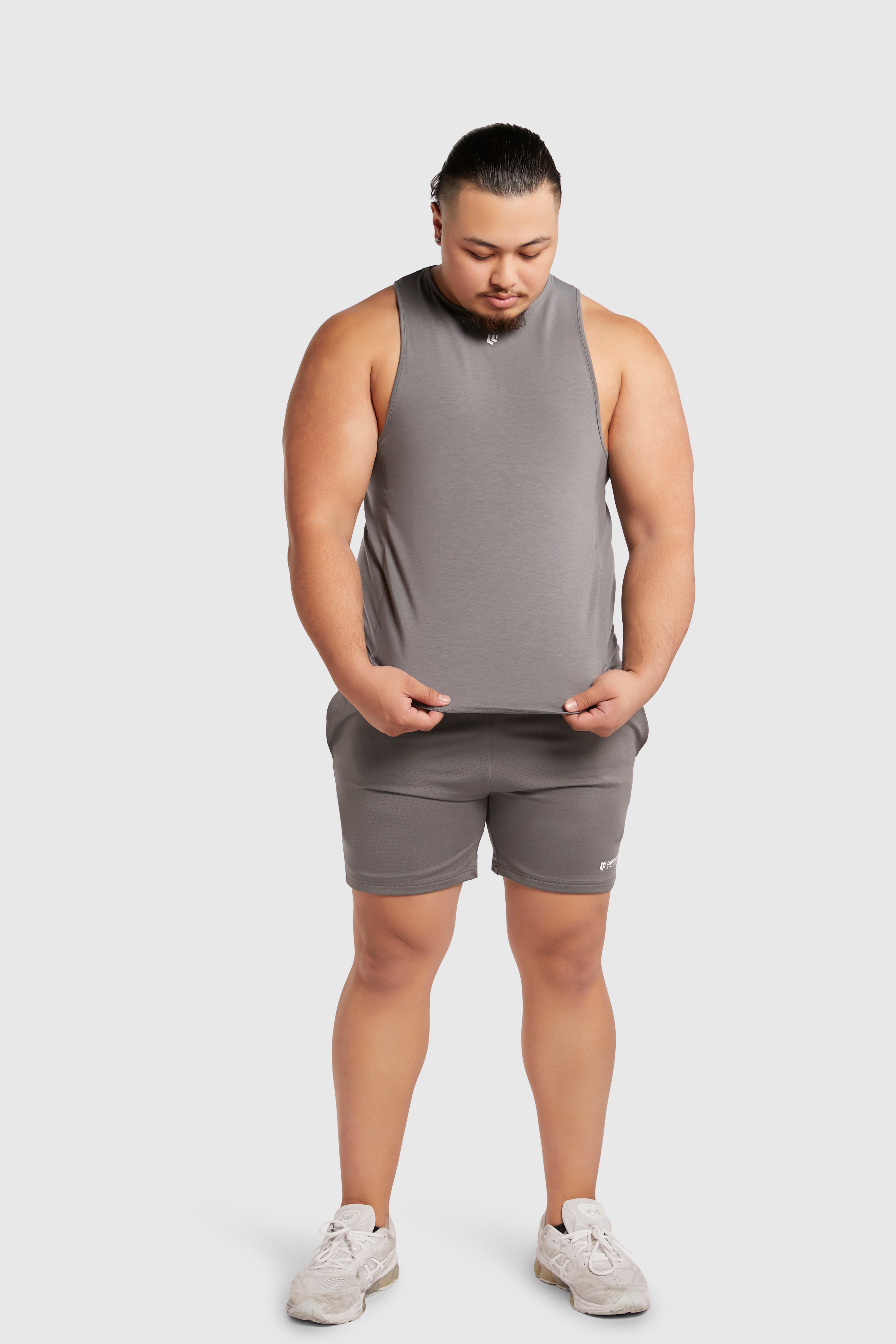 Men&#39;s Muscle Singlet - Poppy Seed Grey