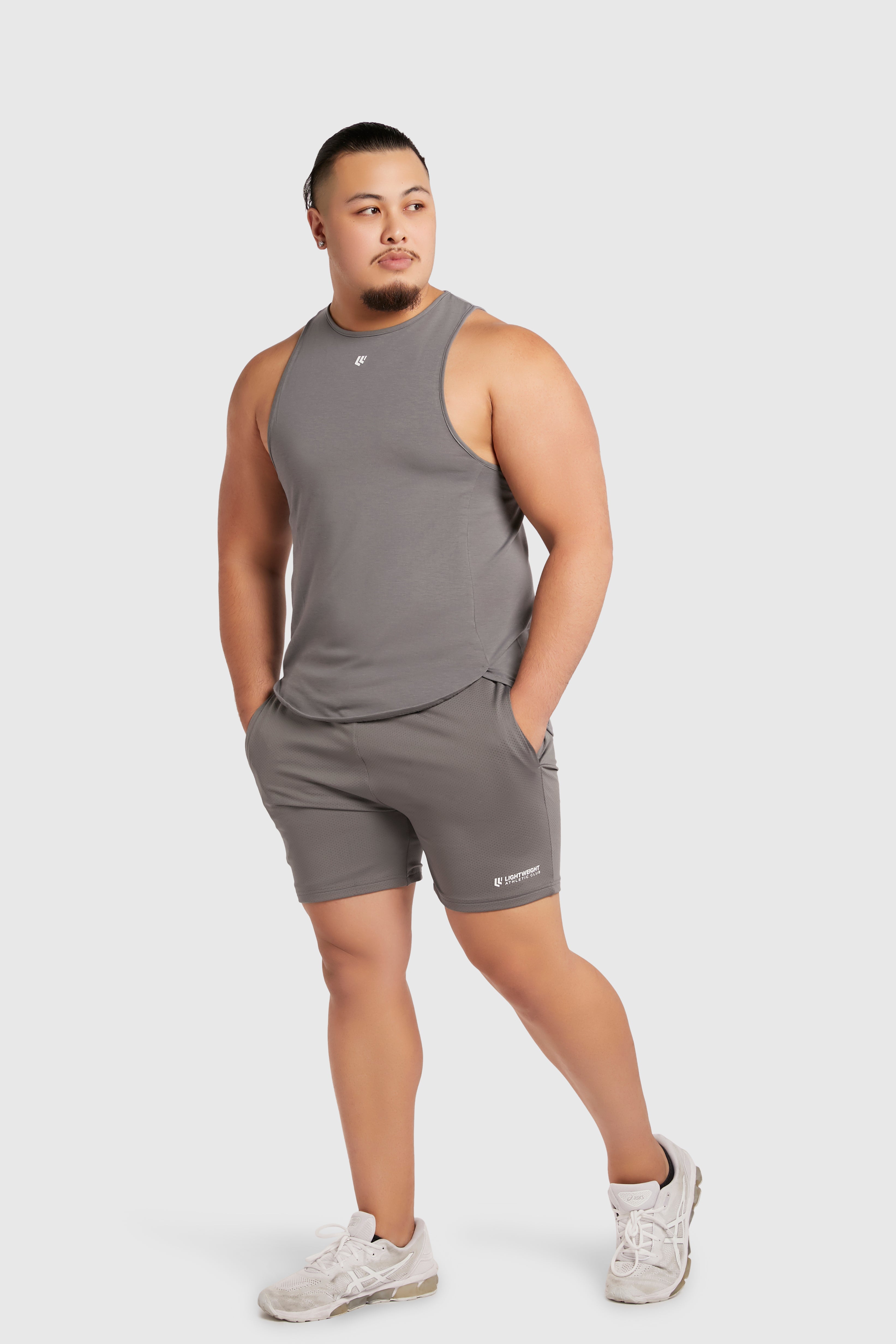 Men&#39;s Muscle Singlet - Poppy Seed Grey