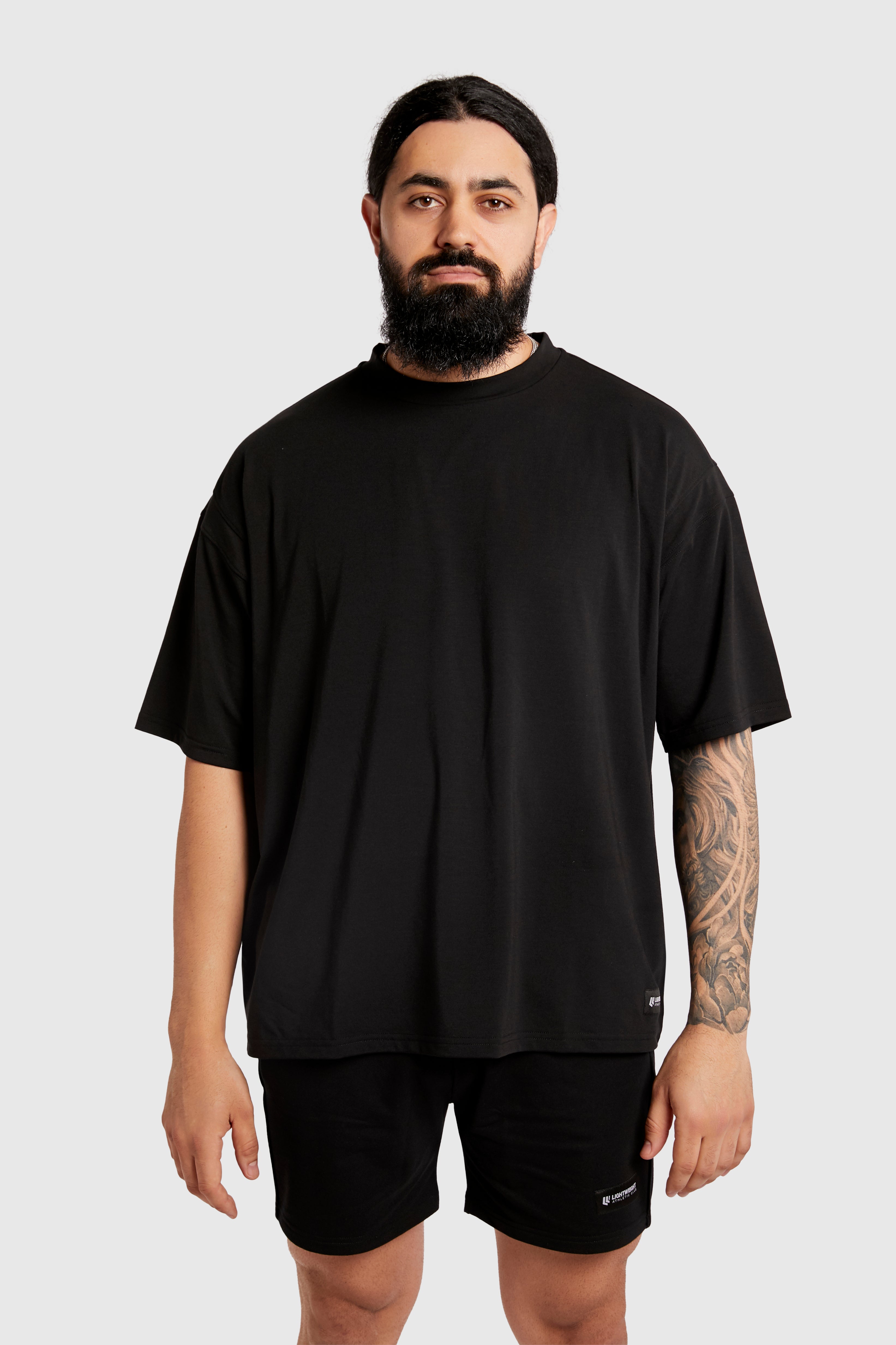 Graphic Oversized Tee - Light Weight Baby - Black