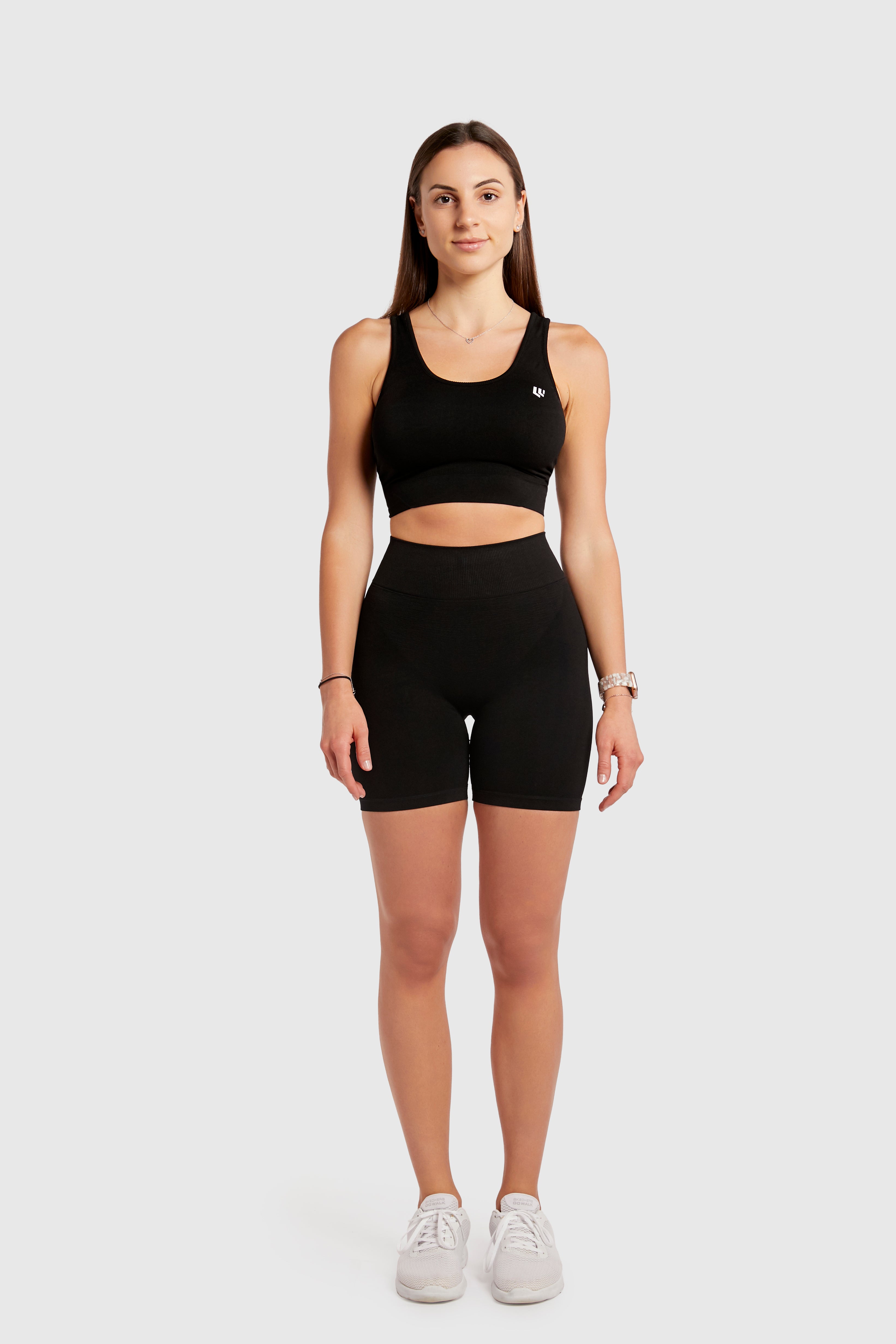 Women&#39;s Seamless Bike Shorts 7 inches - Black