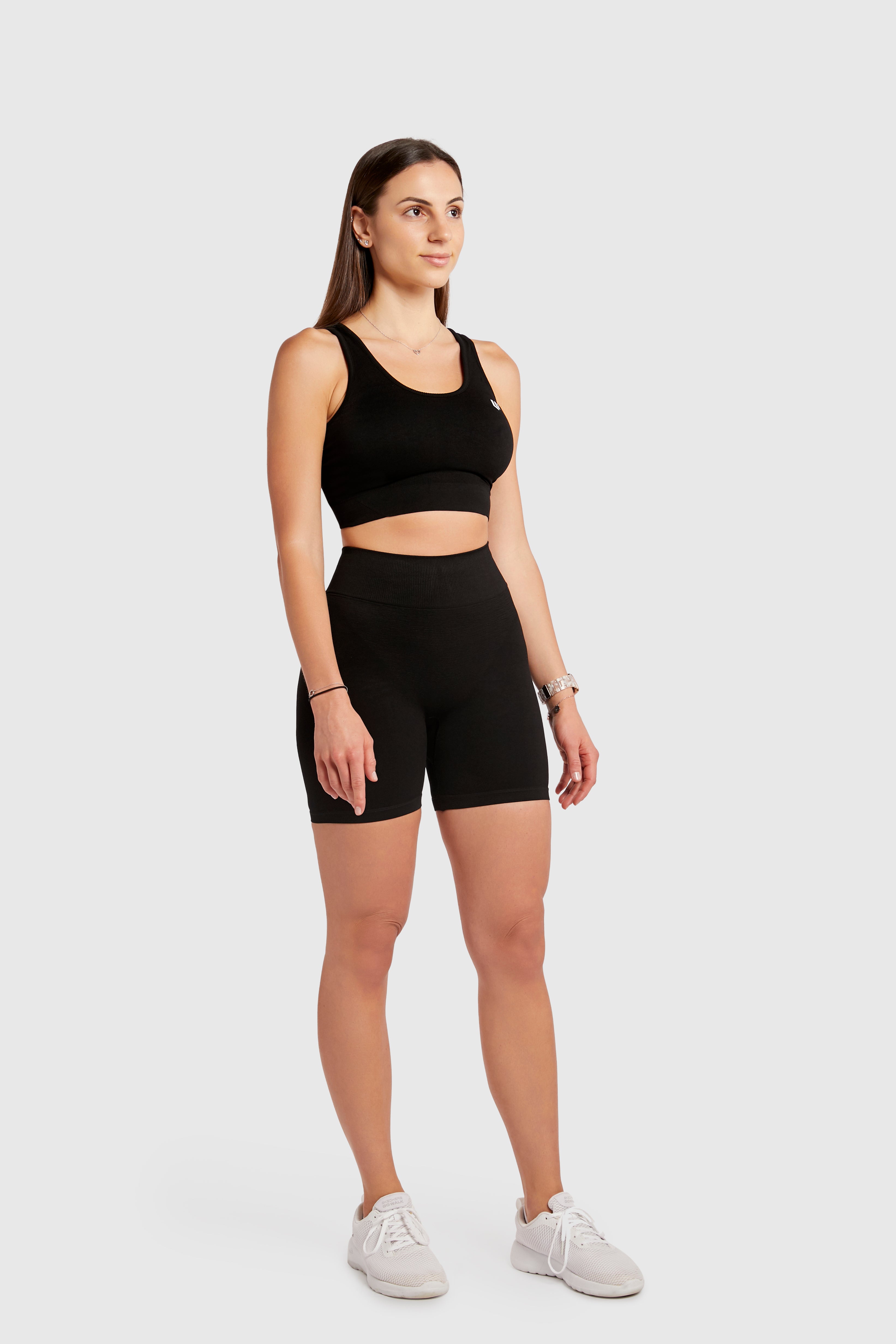 Women&#39;s Seamless Bike Shorts 7 inches - Black