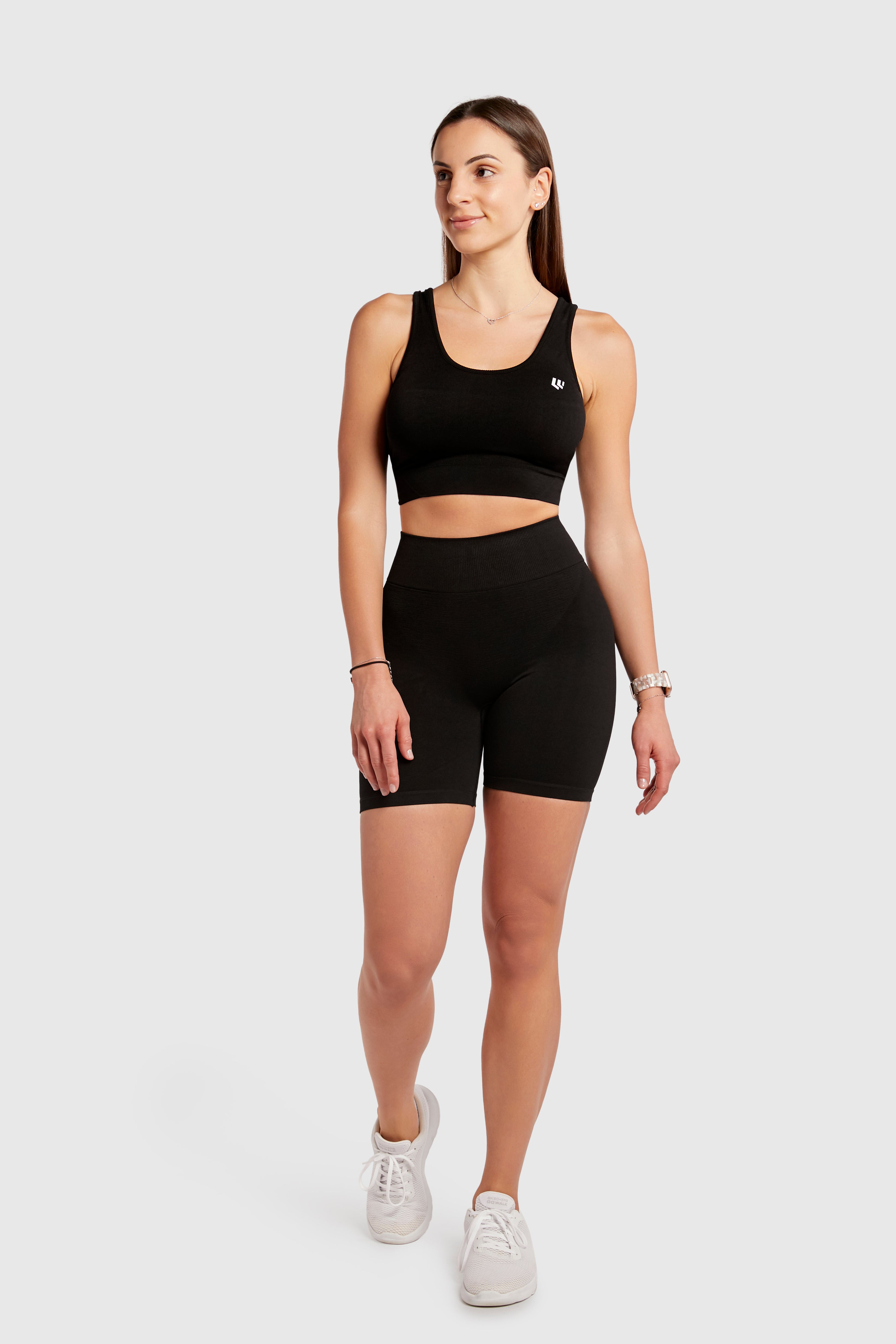 Women&#39;s Seamless Bike Shorts 7 inches - Black