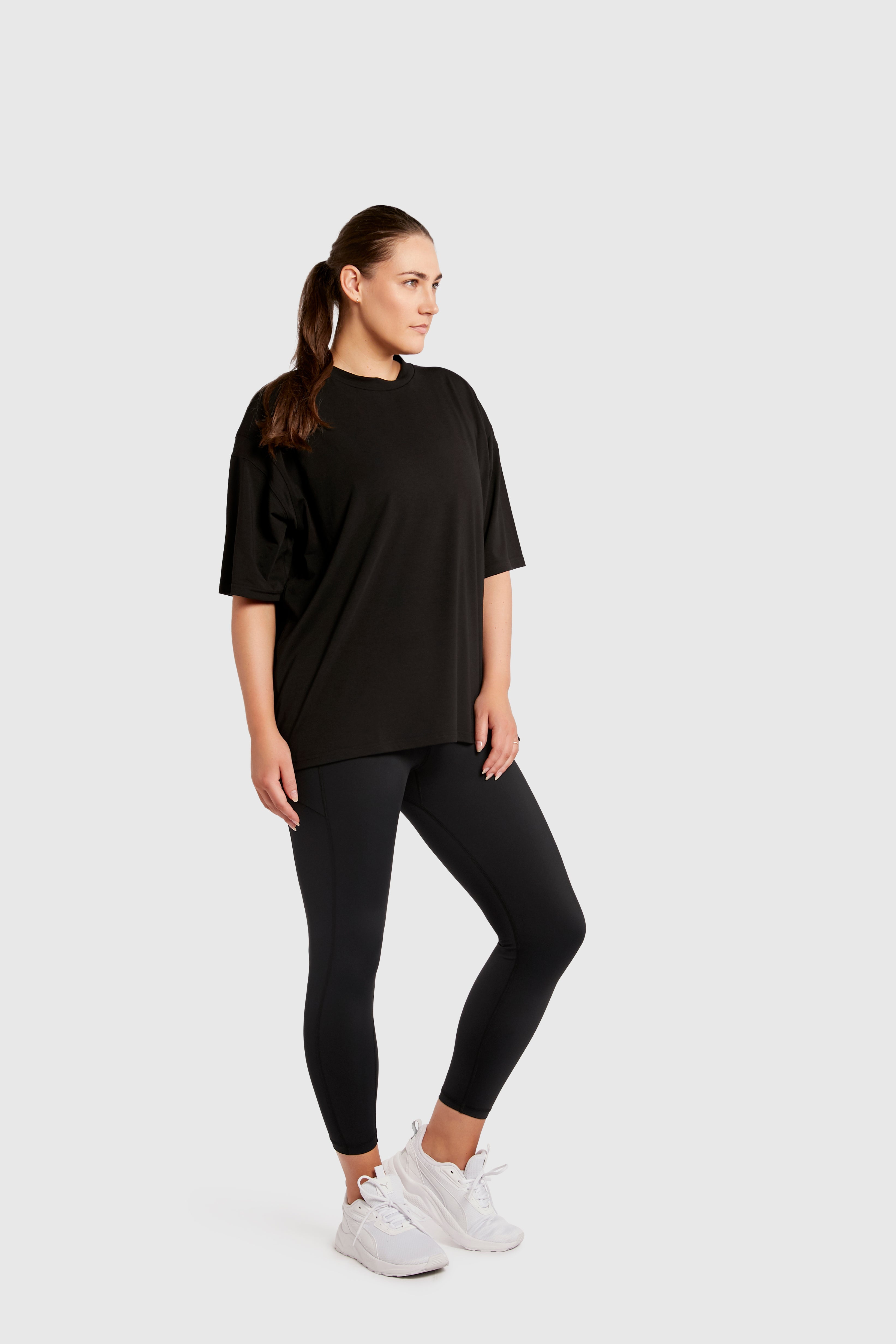 Graphic Oversized Tee - Light Weight Baby - Black