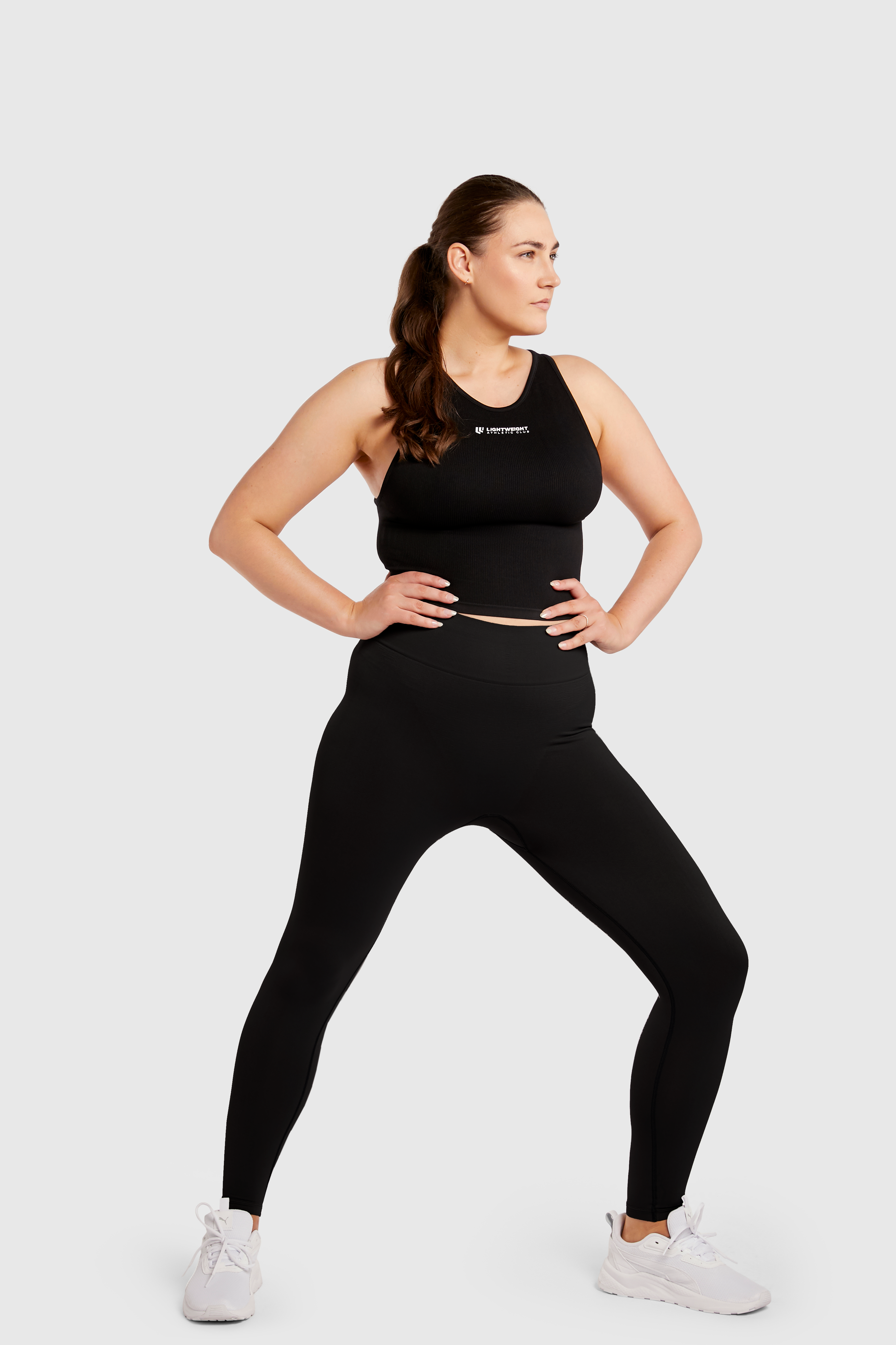 Women&#39;s Seamless Compression Crop Tank - Black