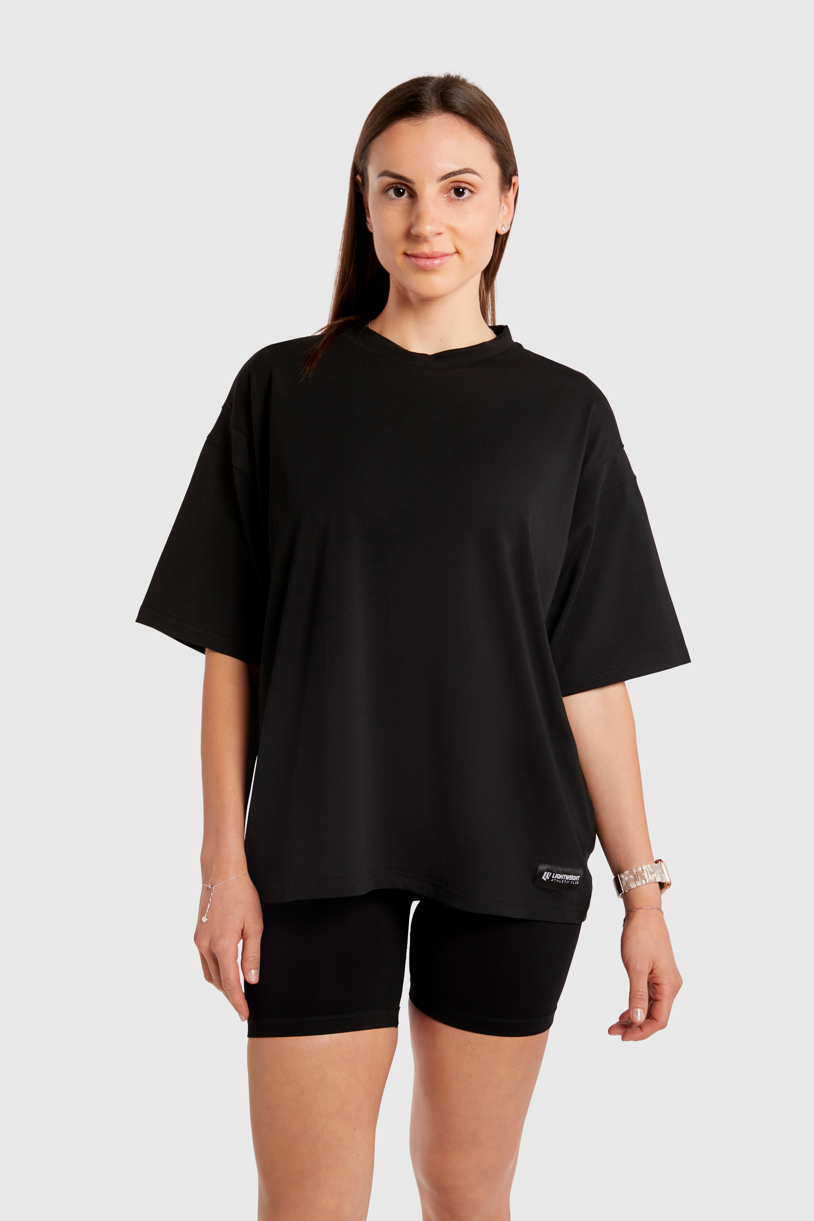 Graphic Oversized Tee - Light Weight Baby - Black