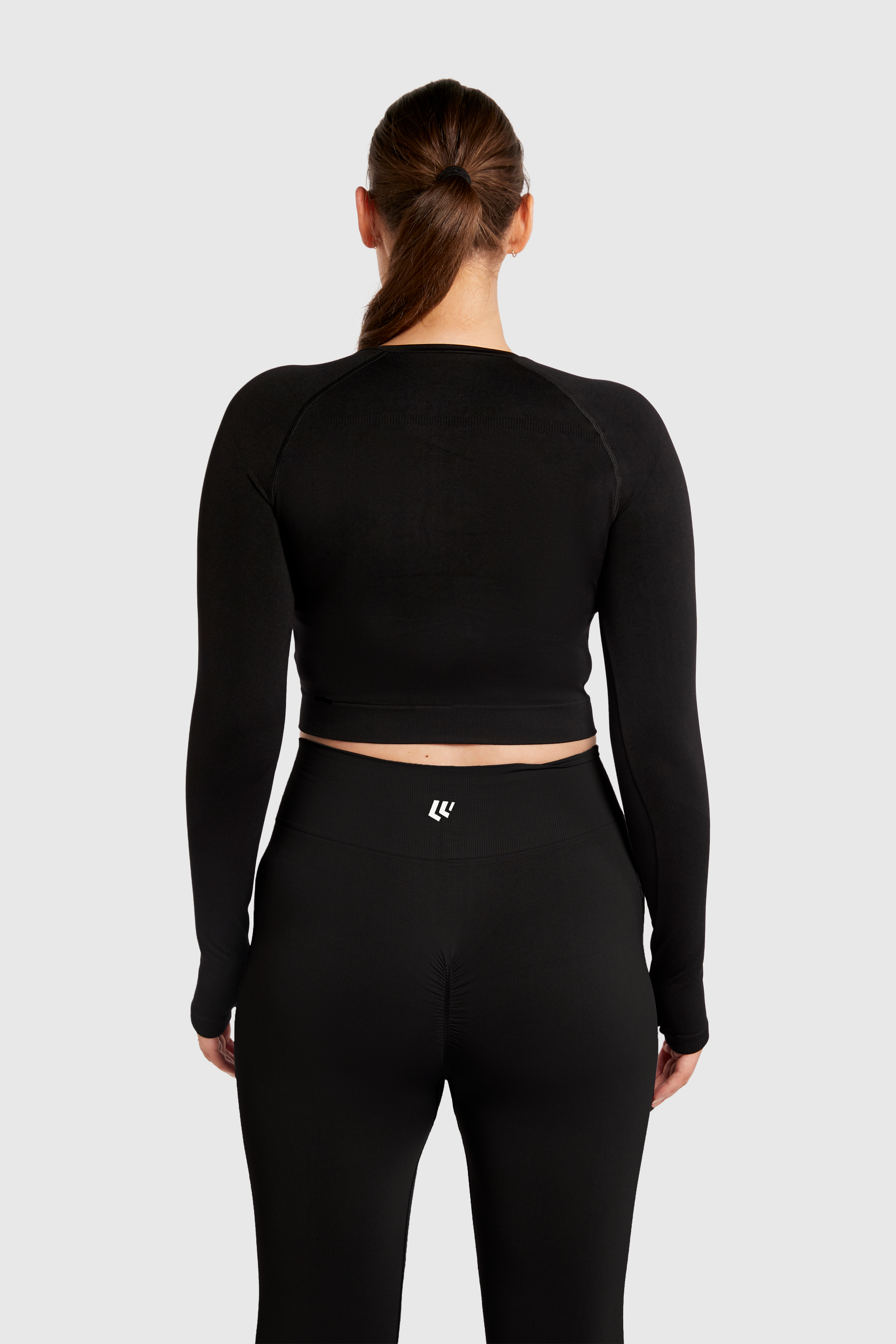 Women&#39;s Long Sleeve Compression Crop - Black