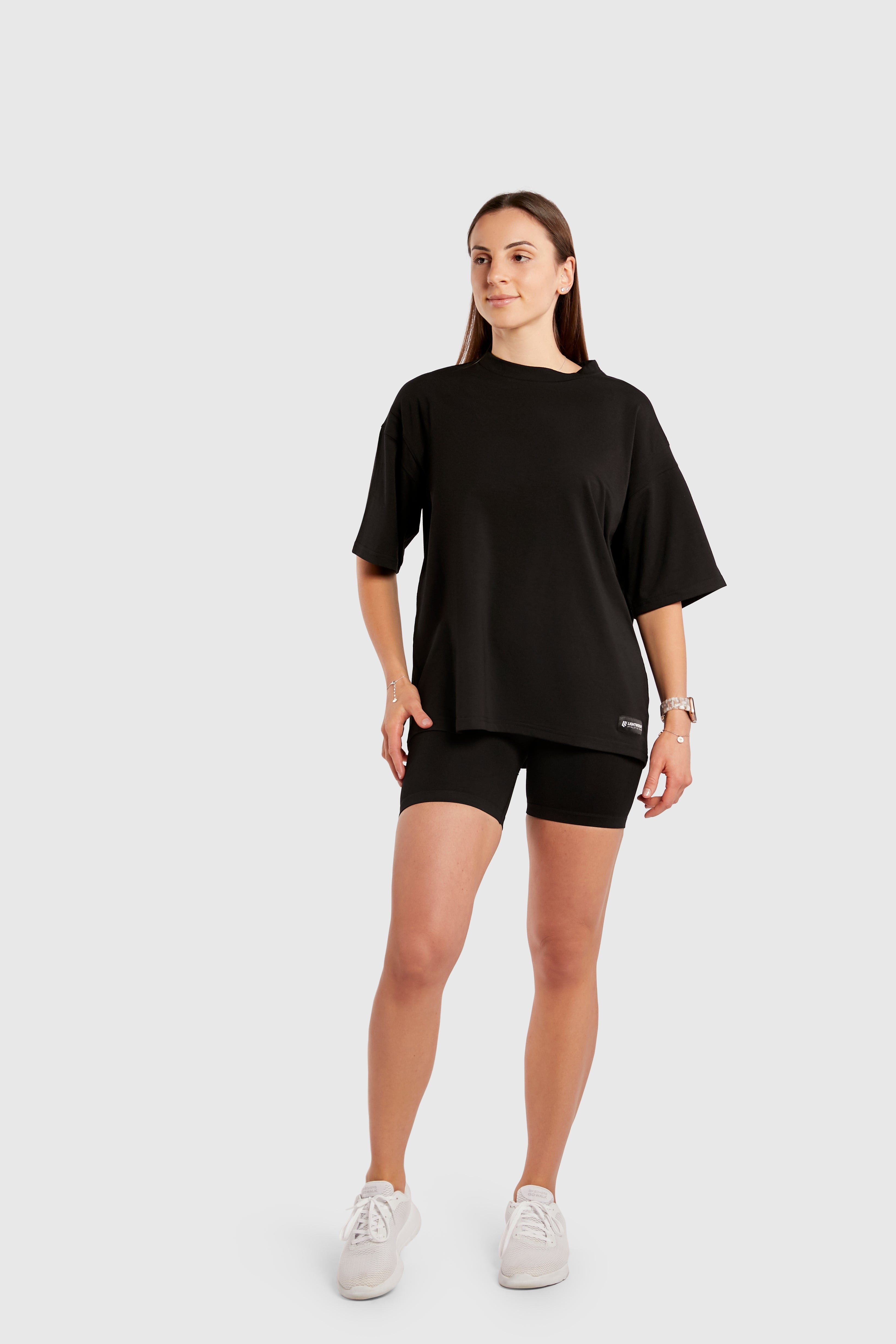 Graphic Oversized Tee - Gym Rat - Black