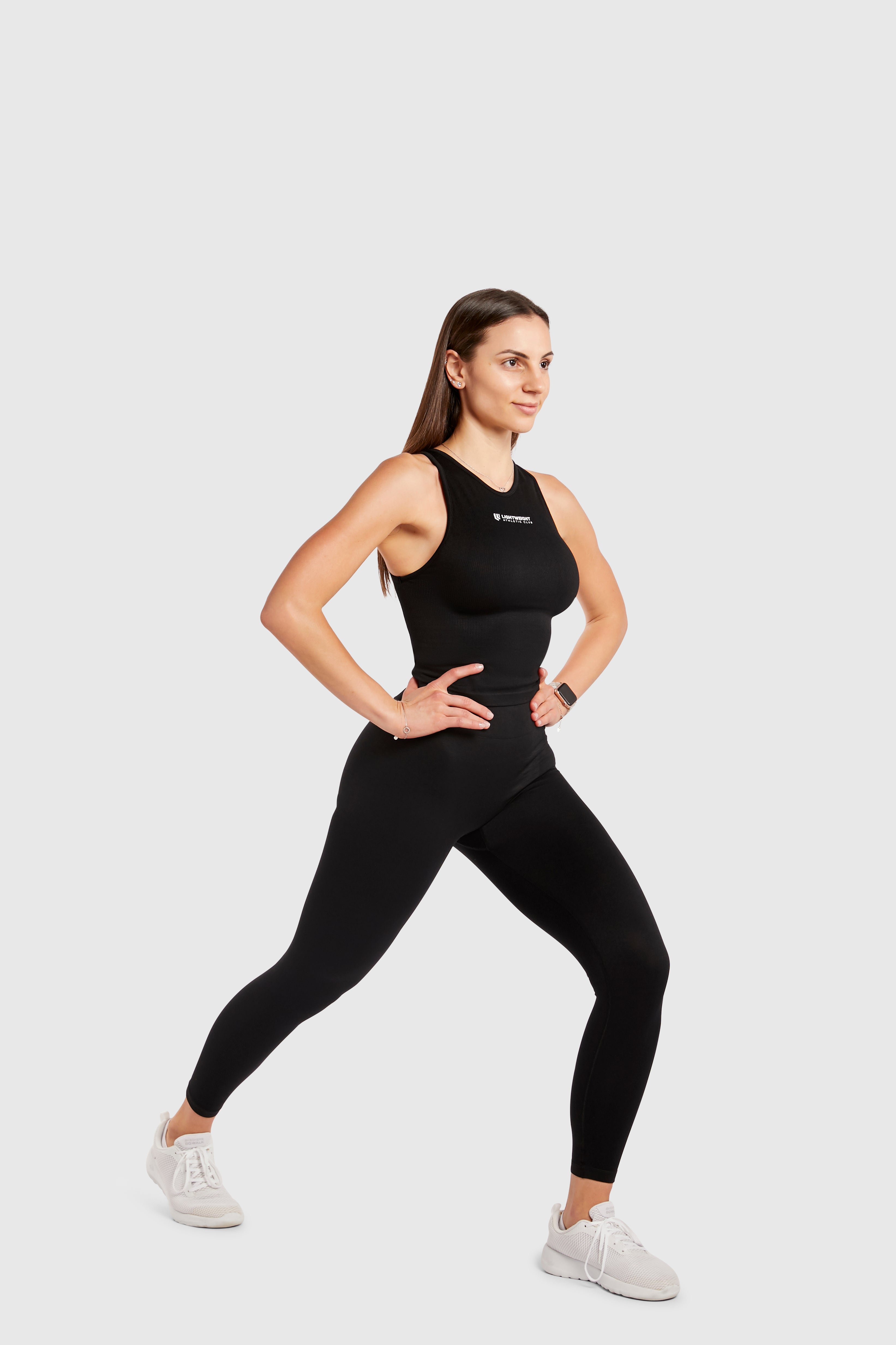 Women&#39;s High Wasted Seamless Leggings - Black