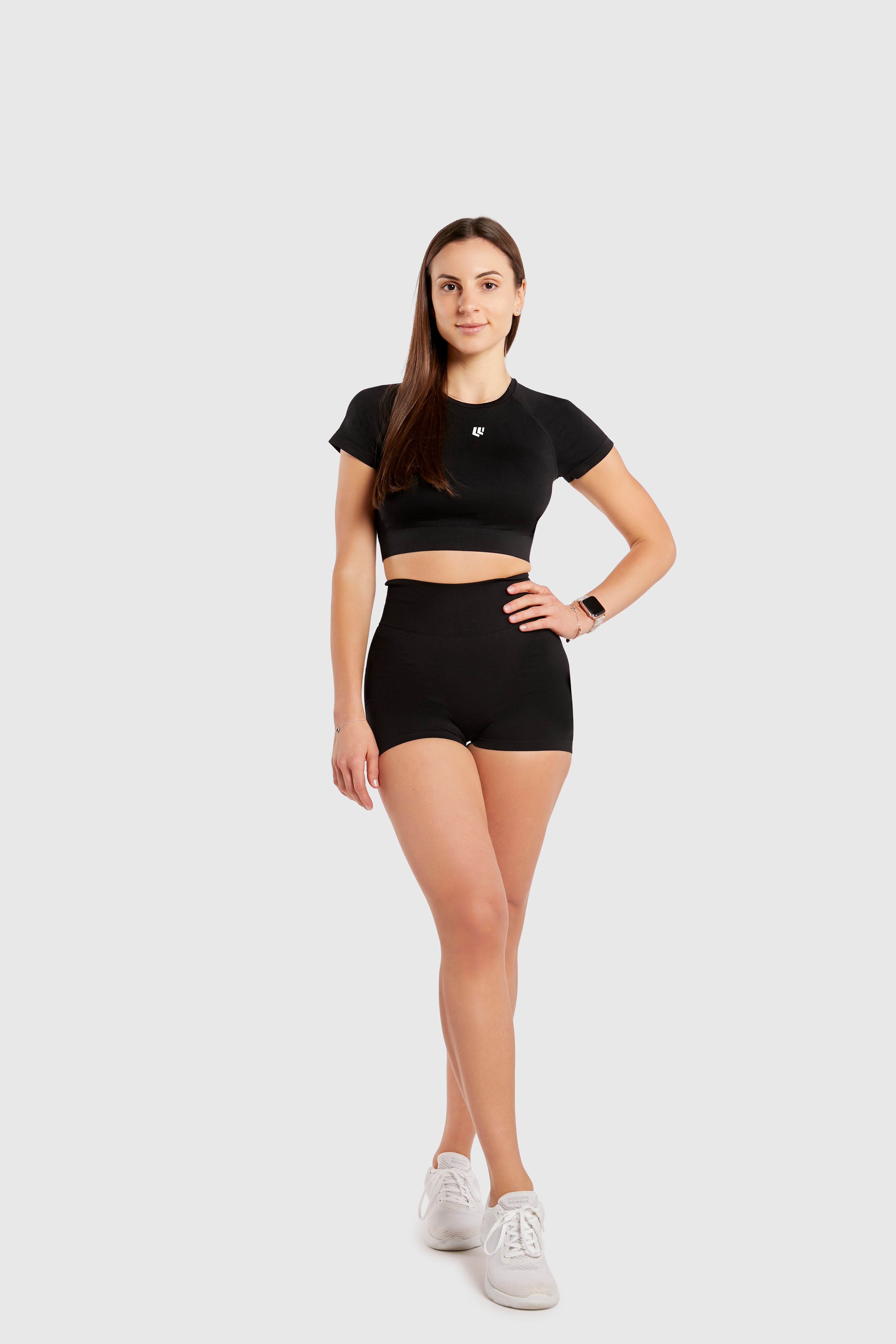 Women&#39;s Seamless Bike Shorts 4.5 inches - Black