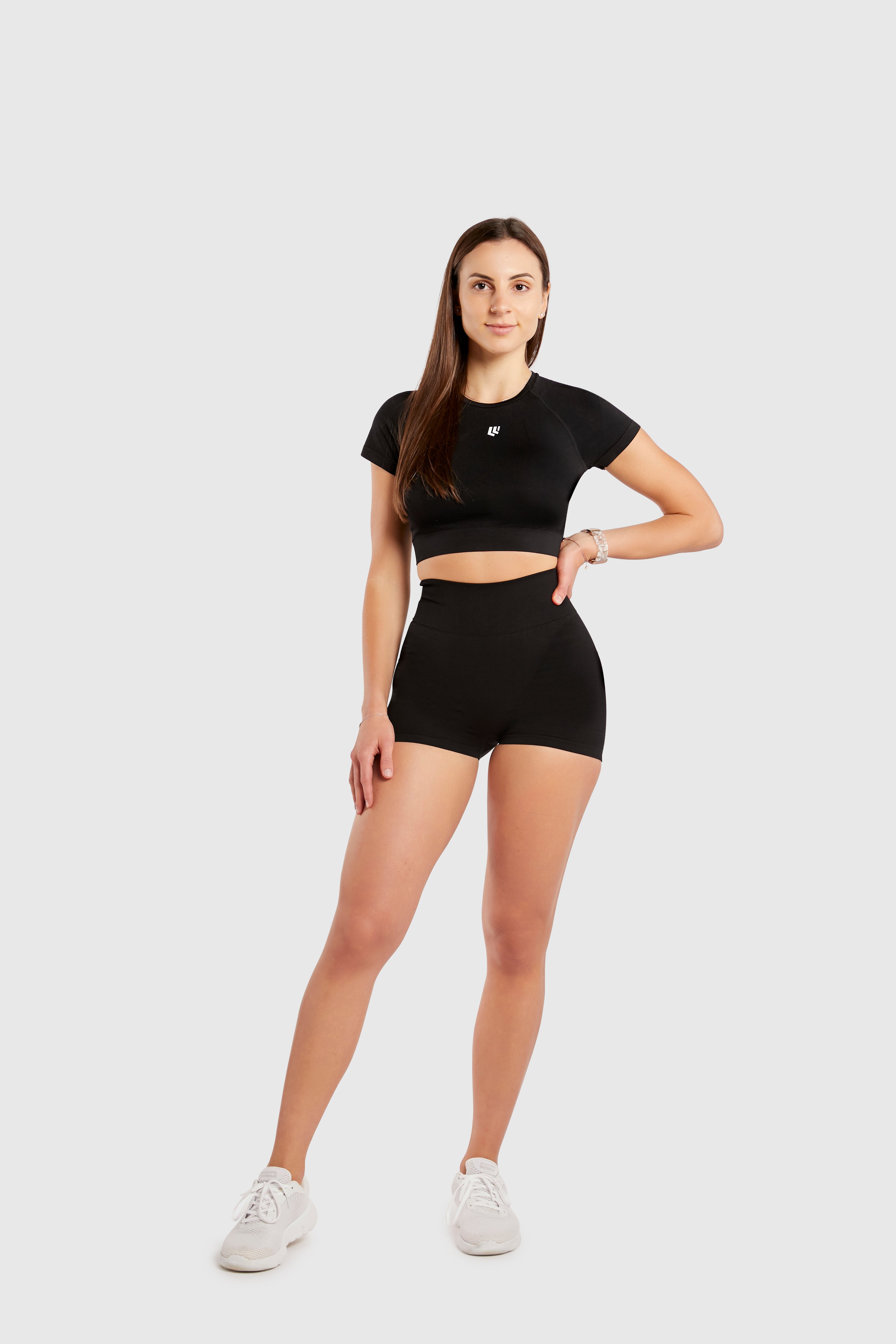 Women&#39;s Seamless Bike Shorts 4.5 inches - Black