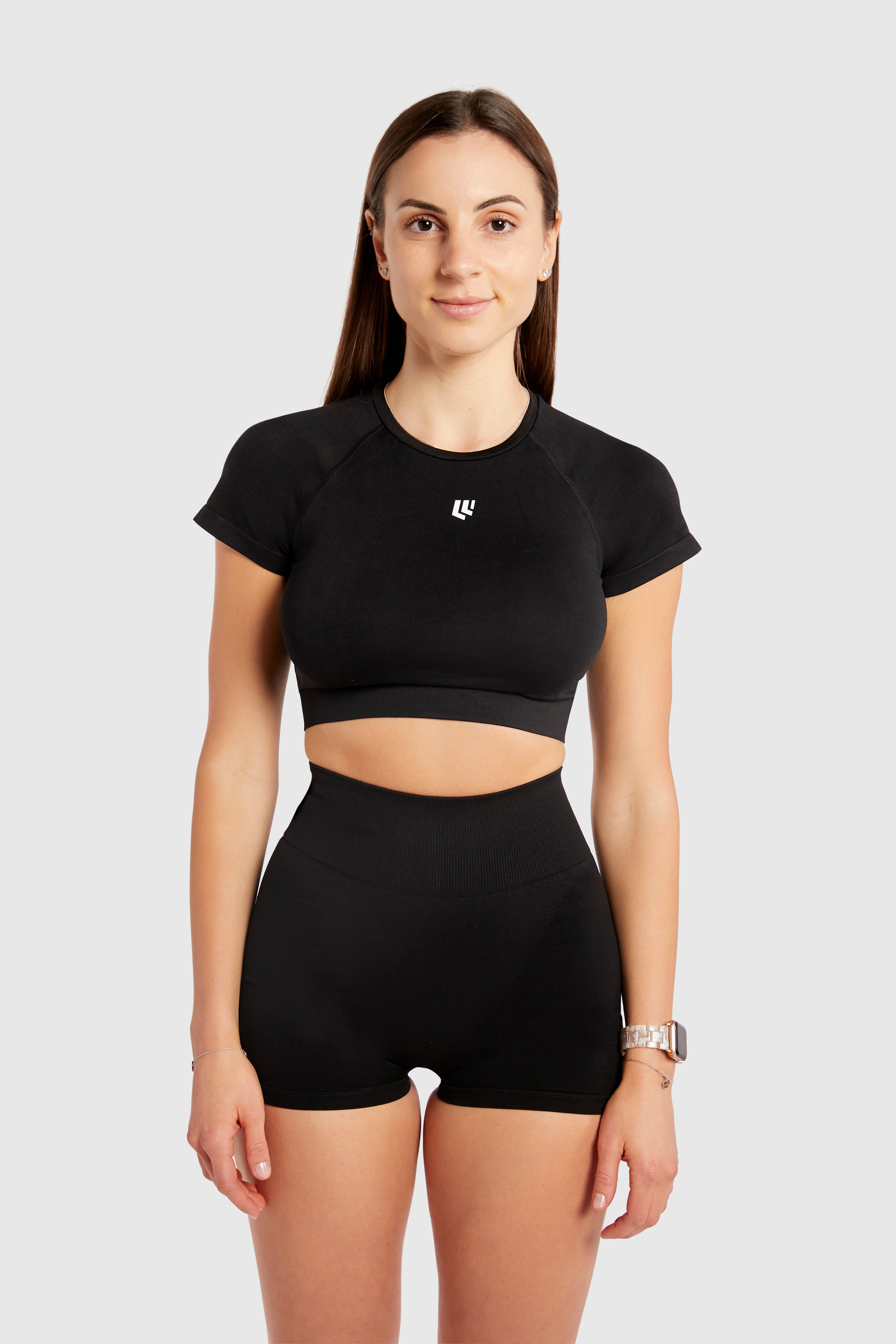 Women&#39;s Seamless Bike Shorts 4.5 inches - Black