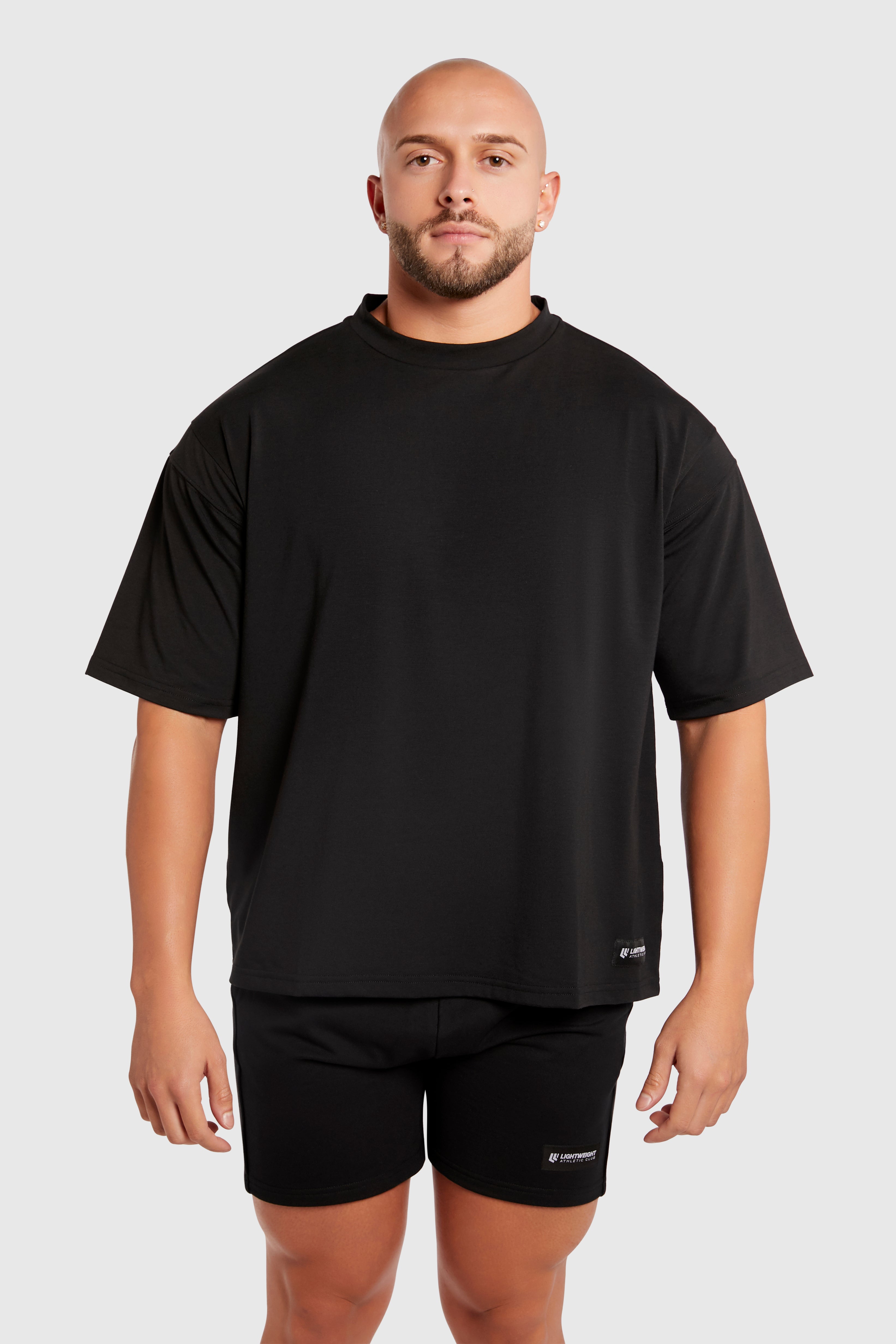 Graphic Oversized Tee - Light Weight Baby - Black