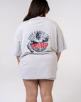 Graphic Oversized Tee - Here Comes the Pump - Poppy Seed Grey