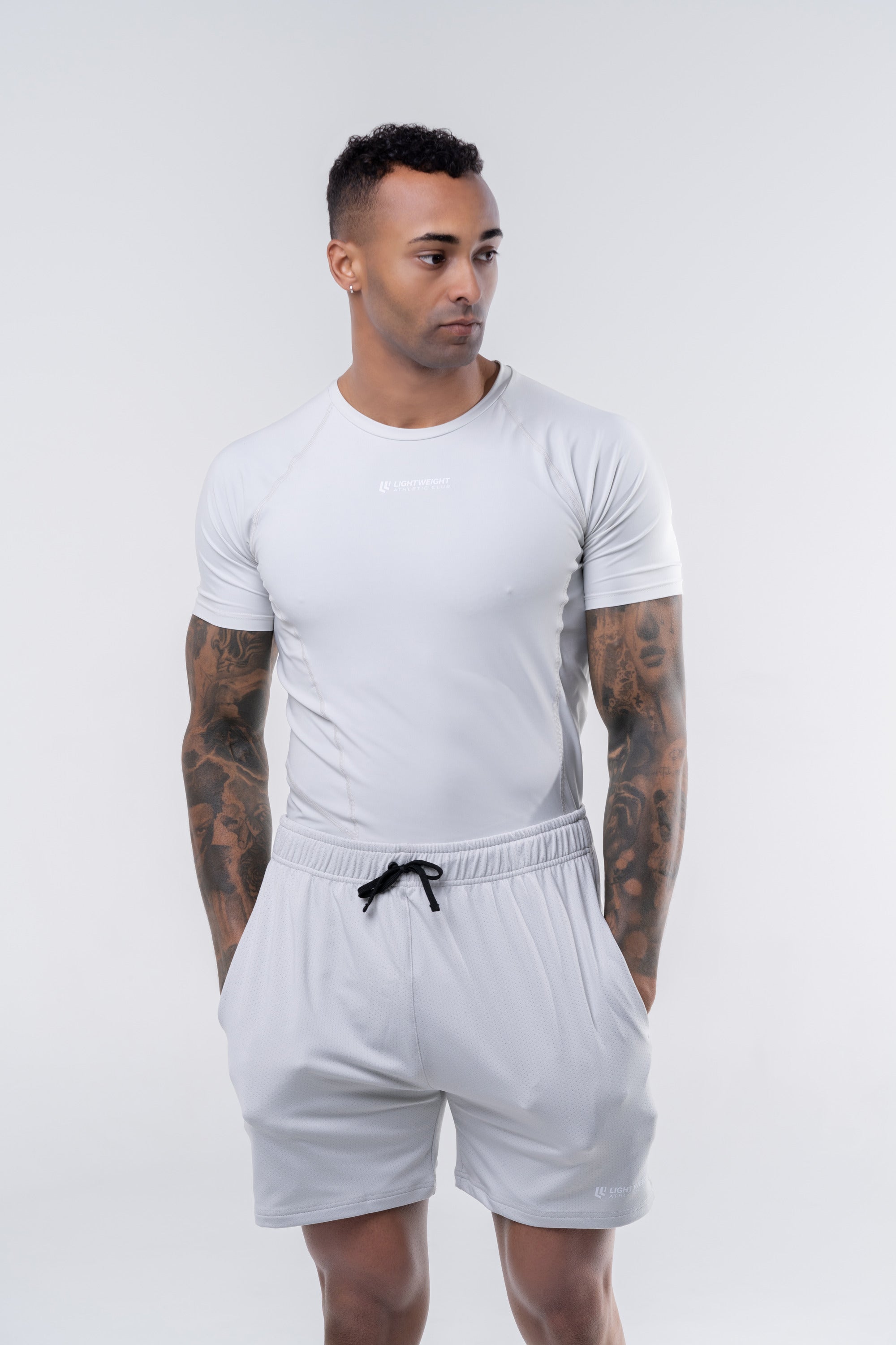 Men&#39;s Compression Short Sleeve Shirt - Poppy Seed Grey