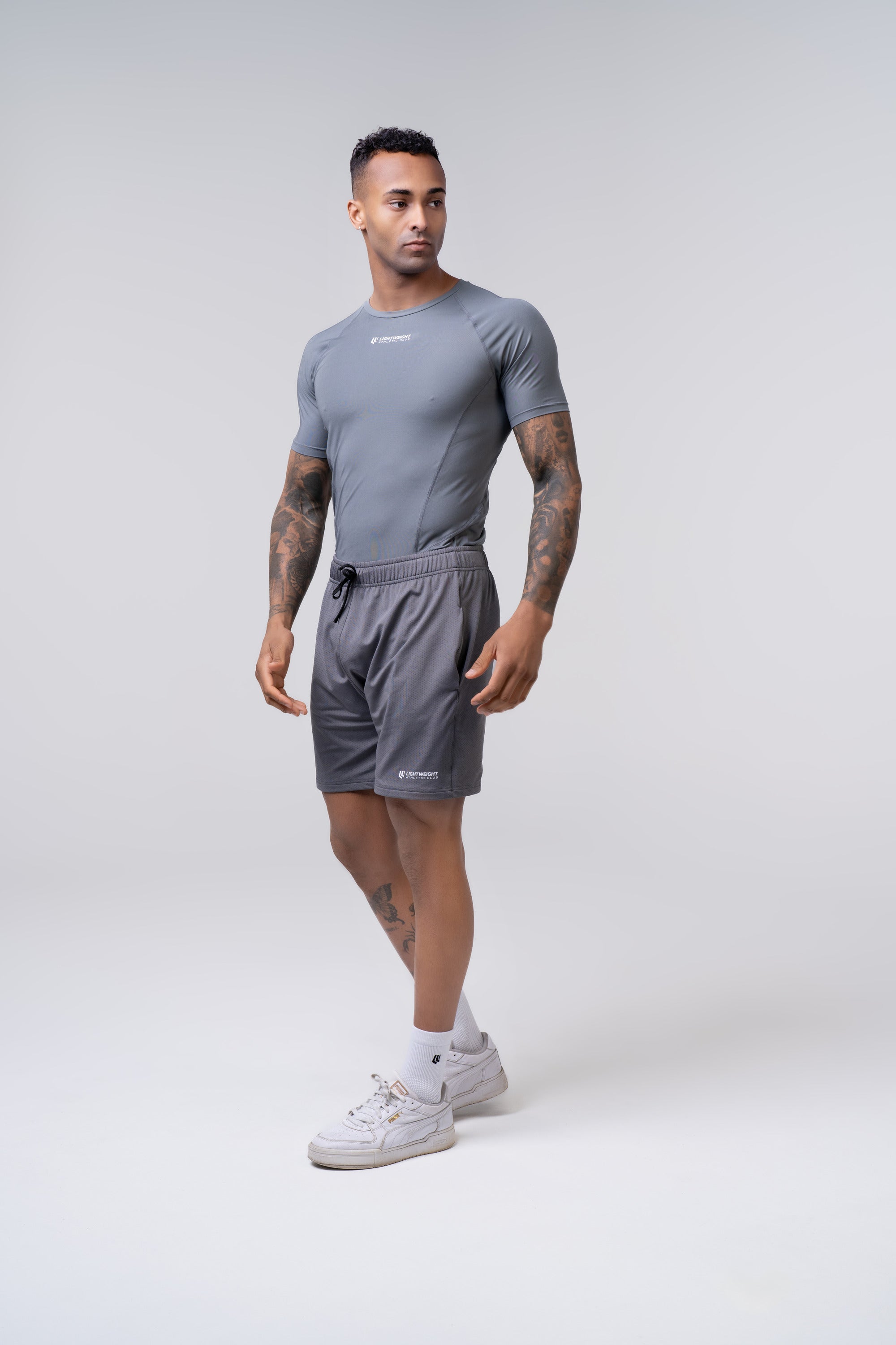 Men&#39;s Compression Short Sleeve Shirt - Poppy Seed Grey