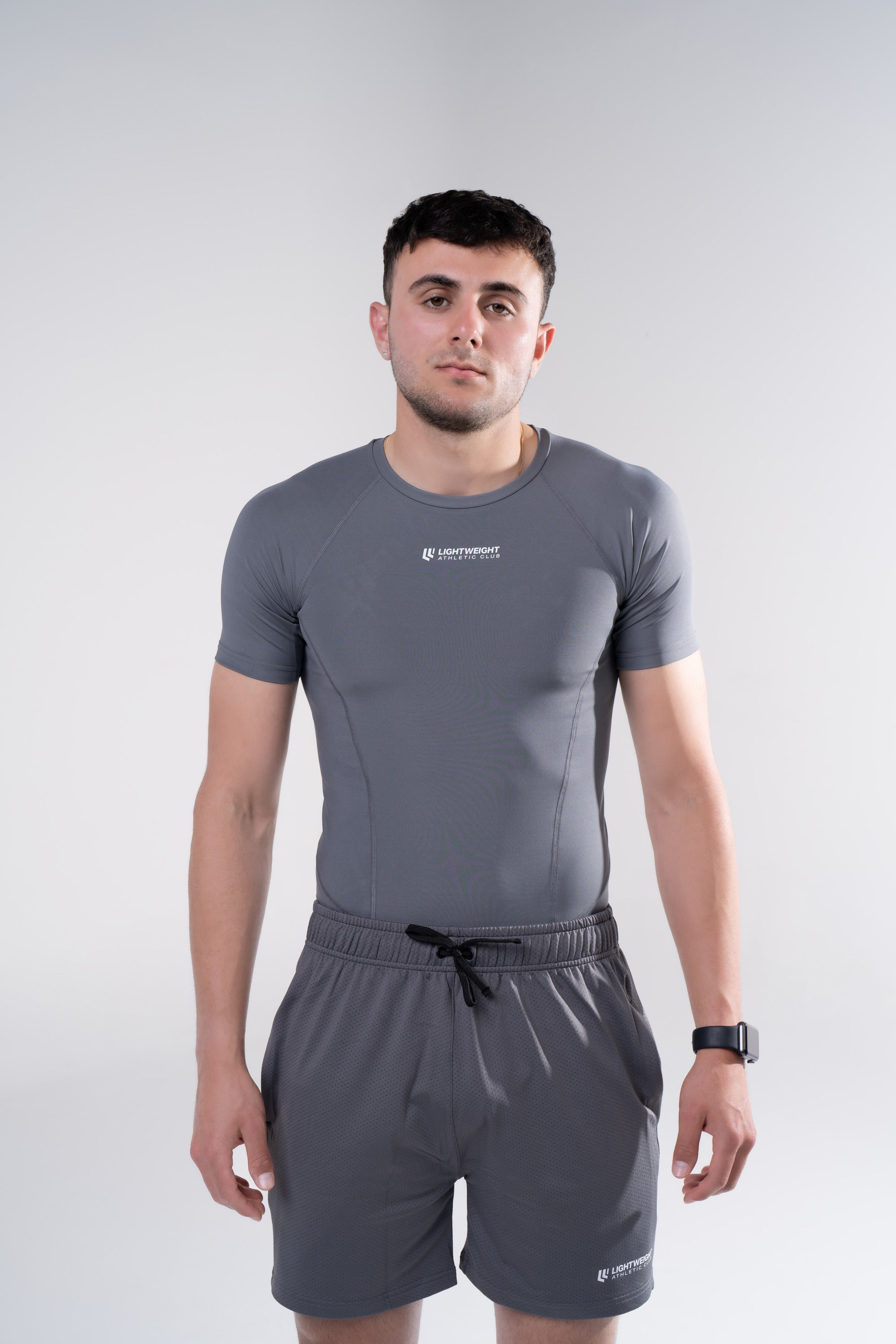 Men&#39;s Compression Short Sleeve Shirt - Poppy Seed Grey