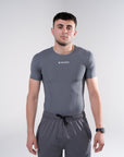 Men's Compression Short Sleeve Shirt - Poppy Seed Grey