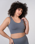 Women's Seamless Sports Bra - Poppy Seed Grey